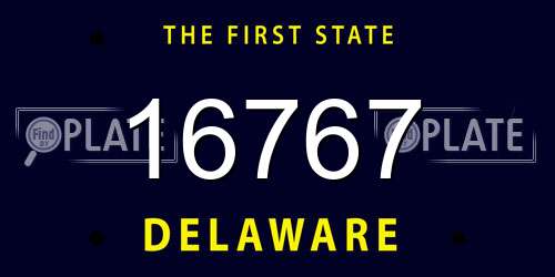 16767 Delaware License Plate