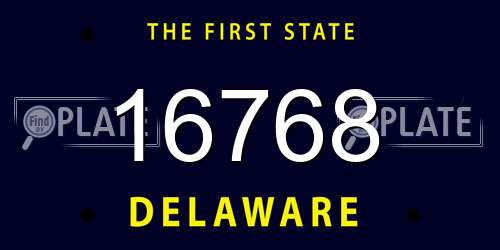 16768 Delaware License Plate