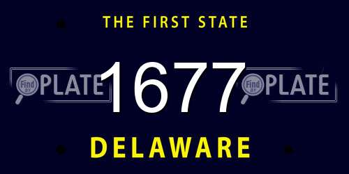 1677 Delaware License Plate
