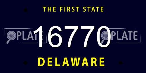 16770 Delaware License Plate