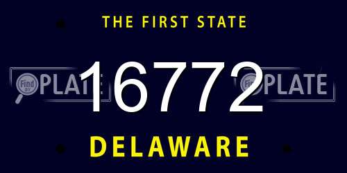 16772 Delaware License Plate