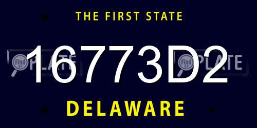 16773D2 Delaware License Plate