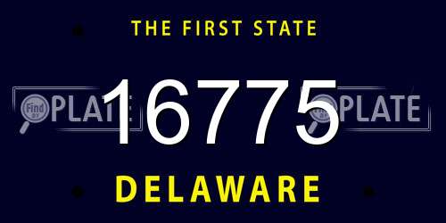 16775 Delaware License Plate