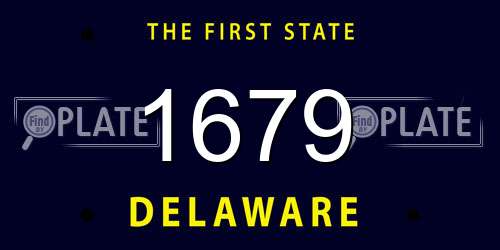 1679 Delaware License Plate