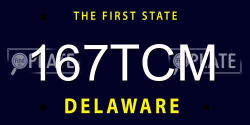 167TCM Delaware License Plate