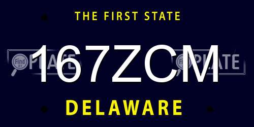 167ZCM Delaware License Plate