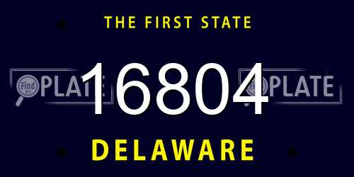 16804 Delaware License Plate