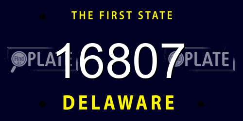 16807 Delaware License Plate