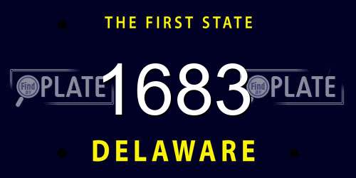 1683 Delaware License Plate