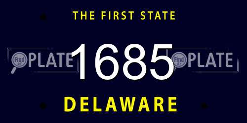 1685 Delaware License Plate