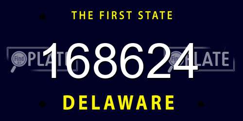 168624 Delaware License Plate