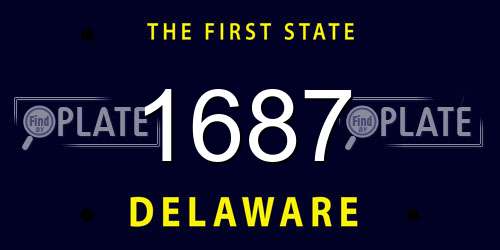 1687 Delaware License Plate
