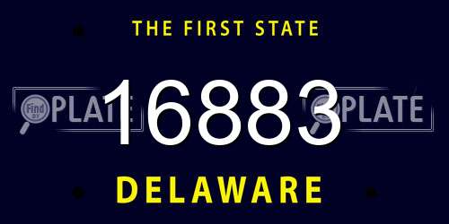 16883 Delaware License Plate
