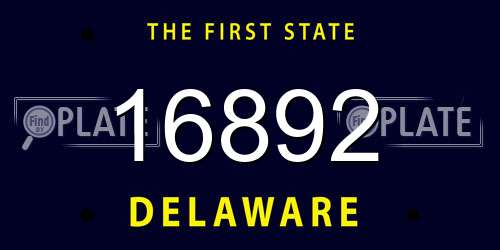 16892 Delaware License Plate