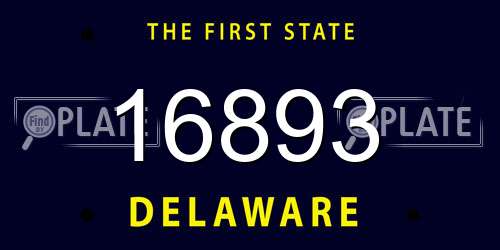 16893 Delaware License Plate