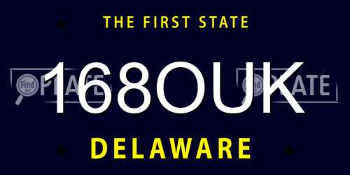 168OUK Delaware License Plate