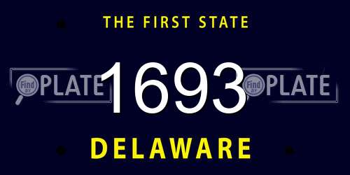 1693 Delaware License Plate