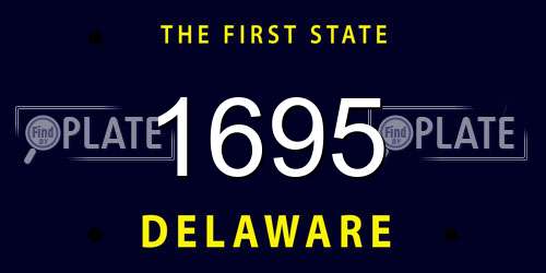 1695 Delaware License Plate