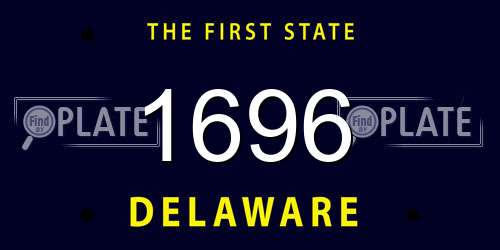 1696 Delaware License Plate