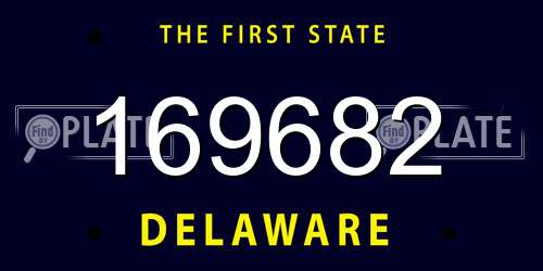 169682 Delaware License Plate