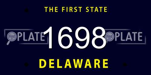1698 Delaware License Plate