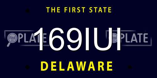 169IUI Delaware License Plate
