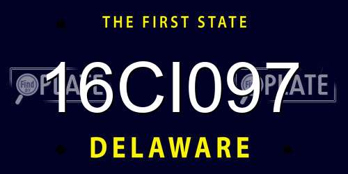 16CI097 Delaware License Plate