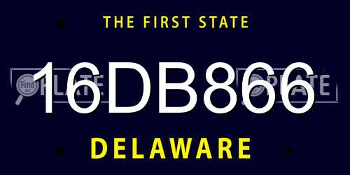 16DB866 Delaware License Plate