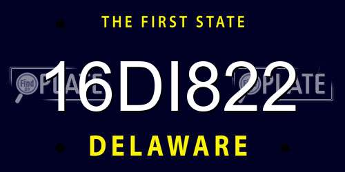 16DI822 Delaware License Plate