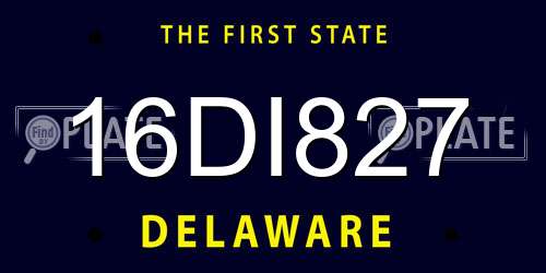 16DI827 Delaware License Plate