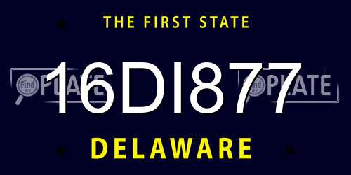 16DI877 Delaware License Plate