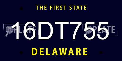 16DT755 Delaware License Plate