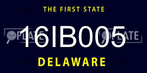 16IB005 Delaware License Plate