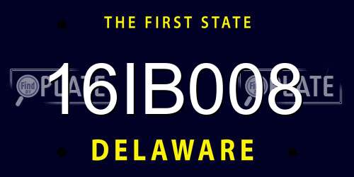 16IB008 Delaware License Plate