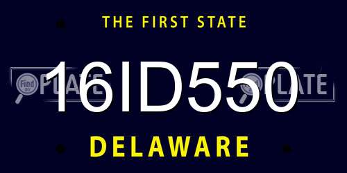 16ID550 Delaware License Plate