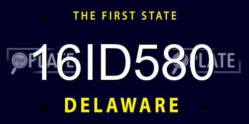16ID580 Delaware License Plate