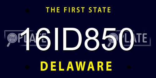 16ID850 Delaware License Plate