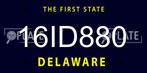 16ID880 Delaware License Plate