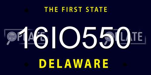 16IO550 Delaware License Plate