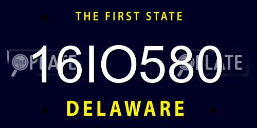 16IO580 Delaware License Plate