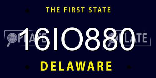 16IO880 Delaware License Plate