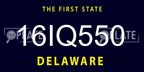16IQ550 Delaware License Plate