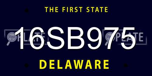 16SB975 Delaware License Plate