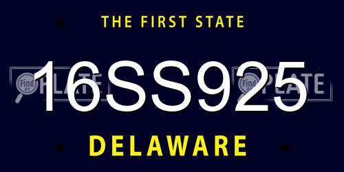 16SS925 Delaware License Plate