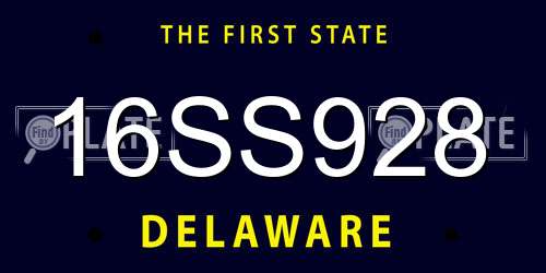 16SS928 Delaware License Plate