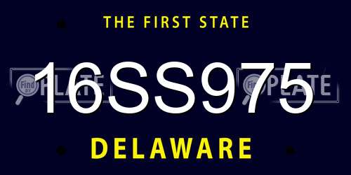 16SS975 Delaware License Plate