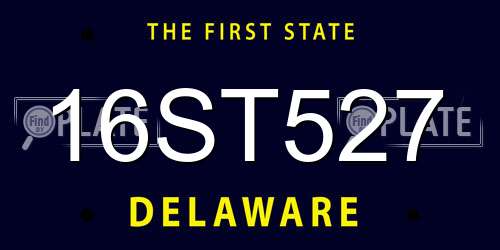 16ST527 Delaware License Plate