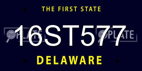16ST577 Delaware License Plate