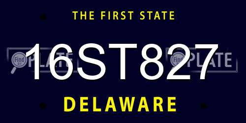 16ST827 Delaware License Plate