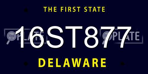 16ST877 Delaware License Plate